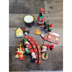 Wooden AS IS Drummer boy nutcracker house Mistletoe bell tree Teddy bear solider